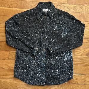 $700 Giuseppe Di Morabito Constellation Print Bedazzled Shirt Jacket 36 Small